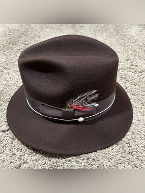 Capas Design Fedora Mens XL Dark Brown 100% Wool "Untouchable" Godfather Hat USA